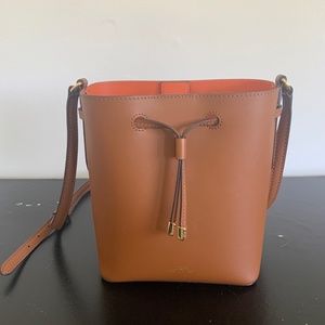 Ralph Lauren Brown/Orange Shoulder Bucket Bag
